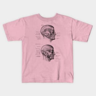 Face Muscular Diagram - Dual Side View Kids T-Shirt